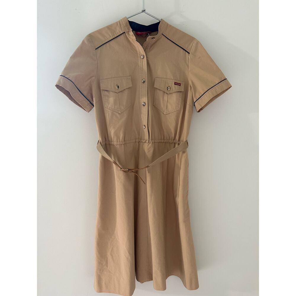 Vintage Sasson Paris Tan Jacket w/Leather Belt Size 10/11